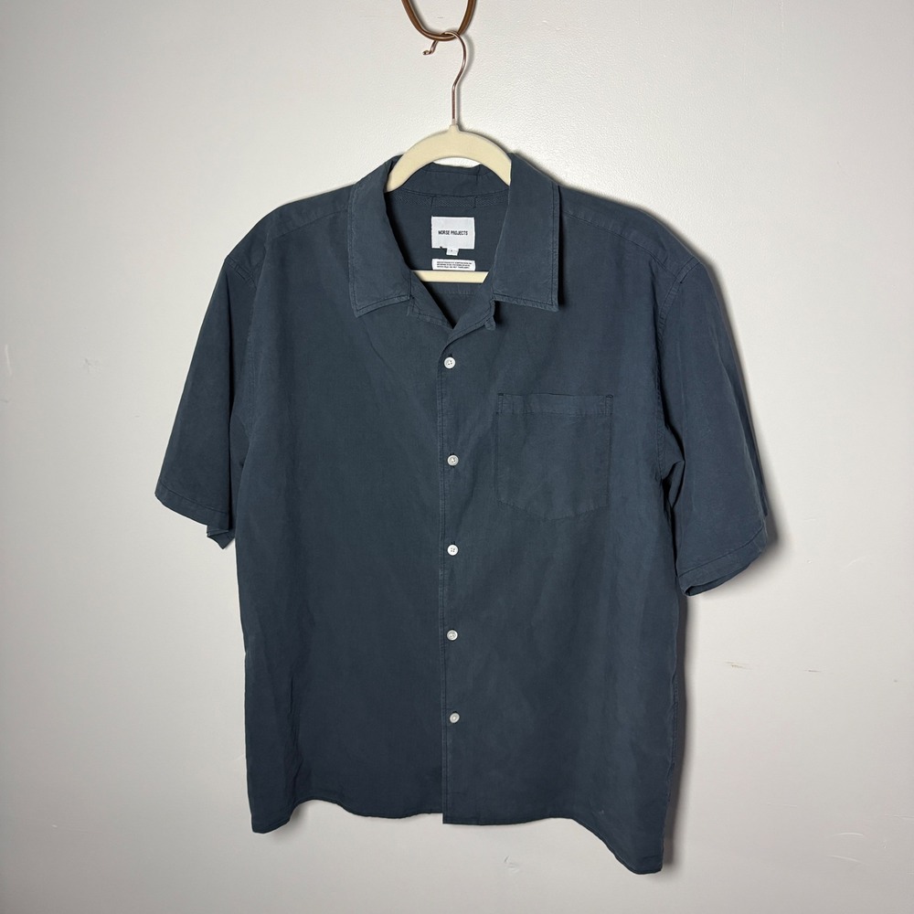 Norse Projects - Camp Collar - Carsten Tencel - Navy - Size L - Denmark - SSENSE